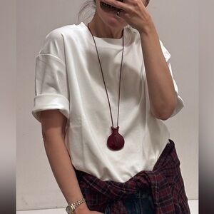 Half Castanet Burgundy Acrylic Necklace